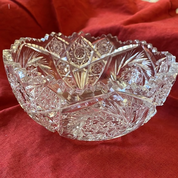 Vintage cut crystal pinwheel pattern bowl - Picture 10 of 10